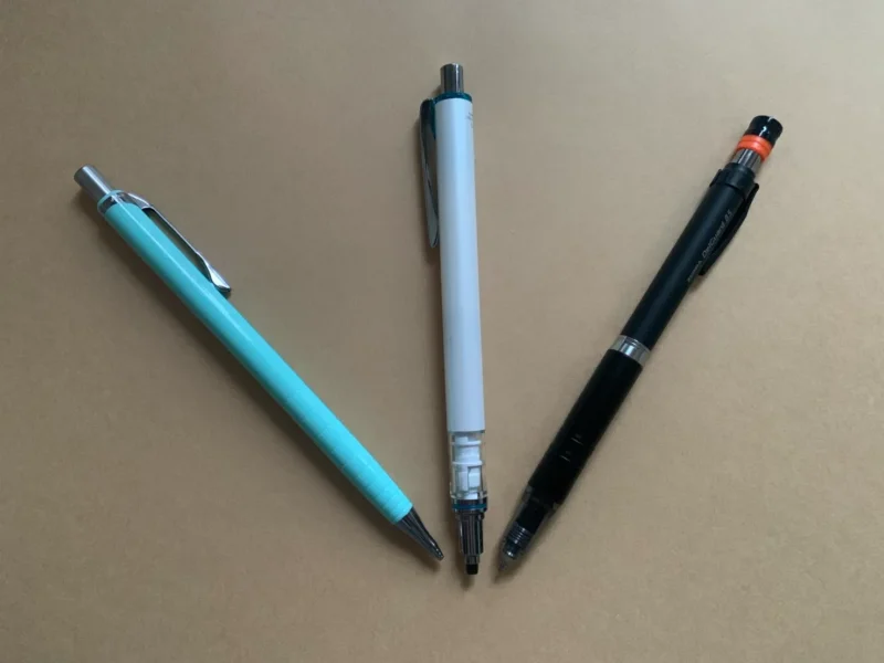 折れにくいシャーペン3種類
